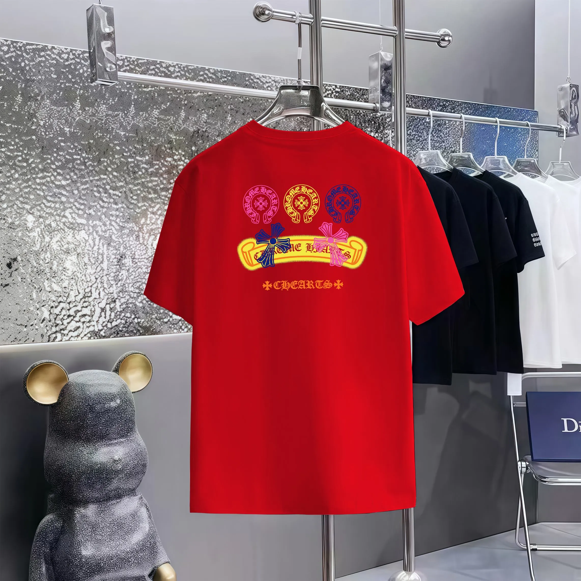 80 Chrome Hearts T 1:1 1×1 Same Style logo OS ：Black，White， ，Red， Gray Size：XS-L